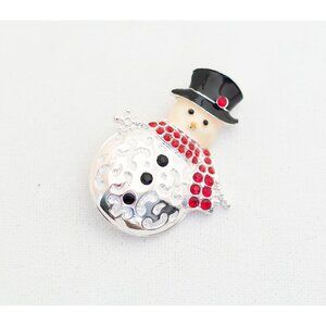 Vintage Relaxing Art Deco Snowman Brooch - A4